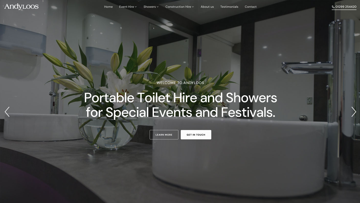 Screenshot of AndyLoos website redesign