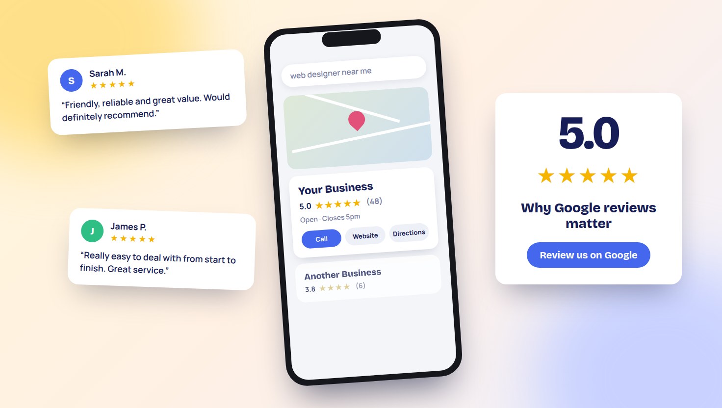Google reviews for a local business