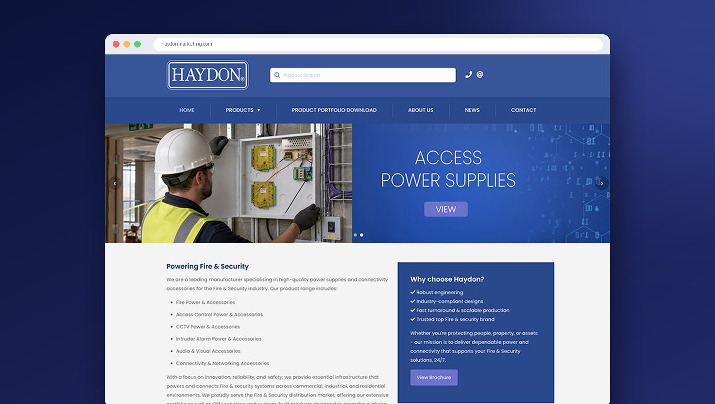 The new Haydon website